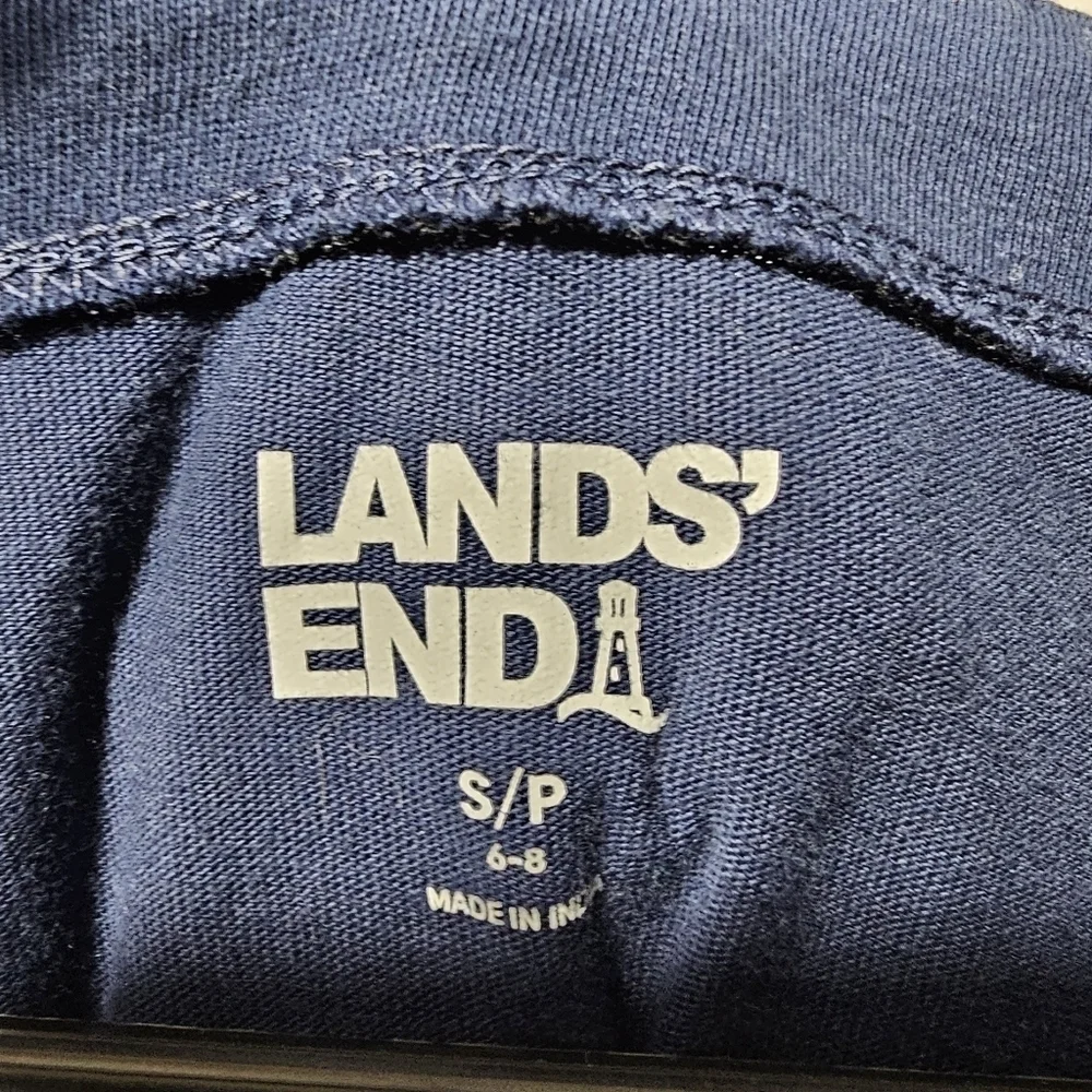 Lands' End embroidered cotton jersey sleeveless swim cover-up dress